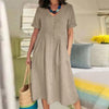 Vestuário versátilVestido Vintage em Linho com Botõesvestido vintage com botõesvestido vintagevestido em linho com botõesvestido em linhovestido com botõesEstilo clássicoElegância atemporalConforto em linho
