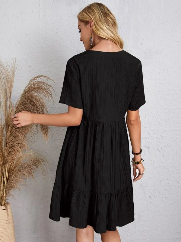 vestido gola VVestido em Crepe Gola Vvestido em crepevestido de crepevestido da modavestidomoda gola vmoda em crepevestido curtovestido leve e solto