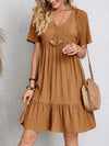 vestido gola VVestido em Crepe Gola Vvestido em crepevestido de crepevestido da modavestidomoda gola vmoda em crepevestido curtovestido leve e solto