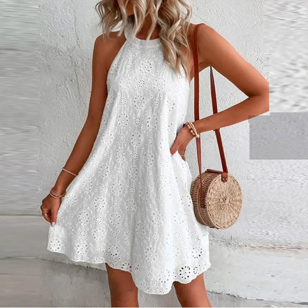 vestido sem mangasvestido gola O sem mangasvestido em laise sem mangasVestido em Laise com Gola em O sem Mangasvestido em laisevestido com gola em Ovestidovestido leveVestido confortavélvestido curto