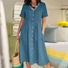 Vestuário versátilVestido Vintage em Linho com Botõesvestido vintage com botõesvestido vintagevestido em linho com botõesvestido em linhovestido com botõesEstilo clássicoElegância atemporalConforto em linho