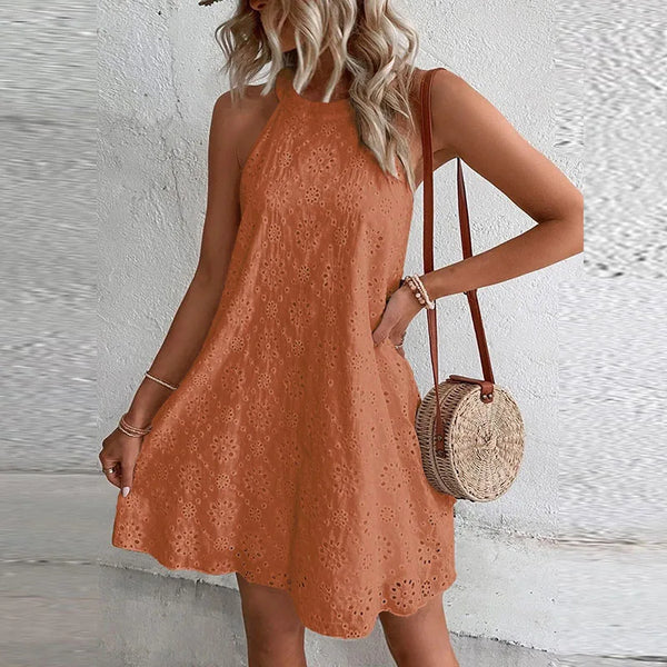 vestido sem mangasvestido gola O sem mangasvestido em laise sem mangasVestido em Laise com Gola em O sem Mangasvestido em laisevestido com gola em Ovestidovestido leveVestido confortavélvestido curto