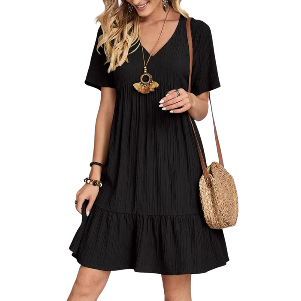 vestido gola VVestido em Crepe Gola Vvestido em crepevestido de crepevestido da modavestidomoda gola vmoda em crepevestido curtovestido leve e solto