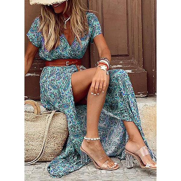 Vestido Longo Estampado Boho Com CintoVestido Longo Estampadovestido longovestido com cintoVestido Boho Com CintovestidoModa femininaestilo modernoEstampado Bohocom cinto
