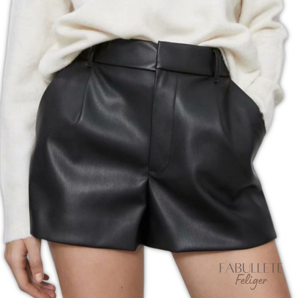 Short feminino couroModa versátilEstilo casual sofisticadoElegância em couroDurabilidade de couroConforto luxuosoModa femininaShort Couroshort em couroshort